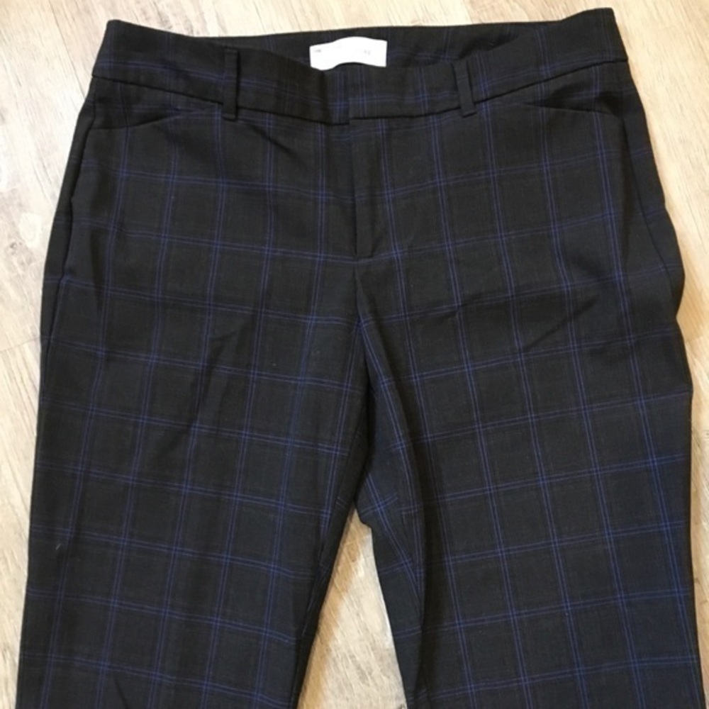 Gap Slim Cropped Pants size 2 Stretch Black with Blue Patterned